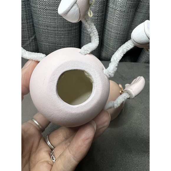 VTG Anthropomorphic Ceramic Egg Pink Shelf Sitter Figures Sleepy Happy Basket - Picture 9 of 16